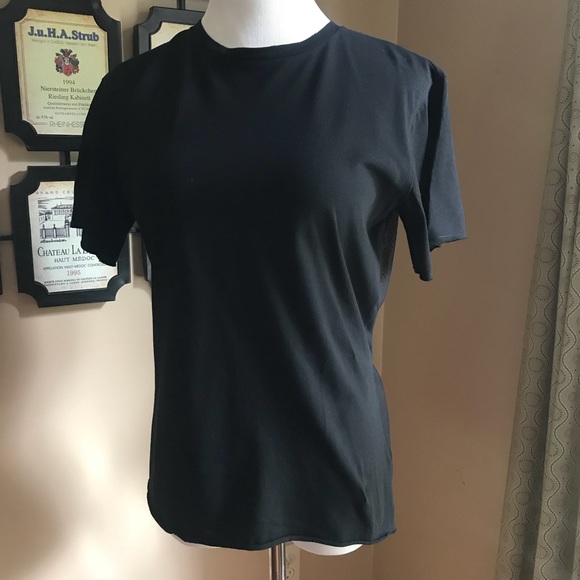 TOPSHOP Black Tulle Back Tee Size 6 - Picture 3 of 4